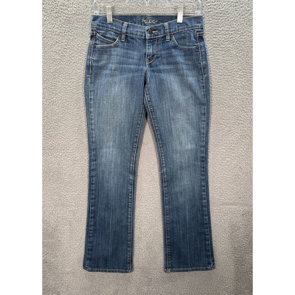 Old Navy Jeans Womens 1 Blue The Diva Low Rise Bootcut Distressed Denim Preppy
